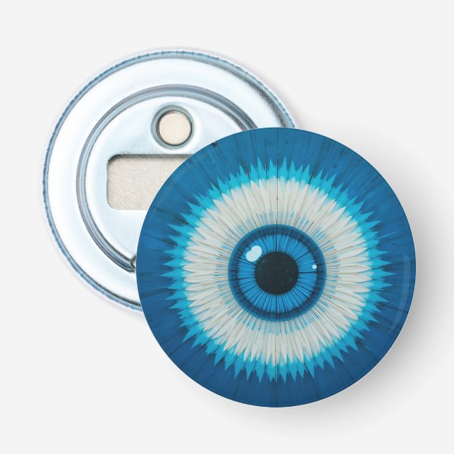 Blue Artistic Evil Eye Design Bottle Opener (Front)
