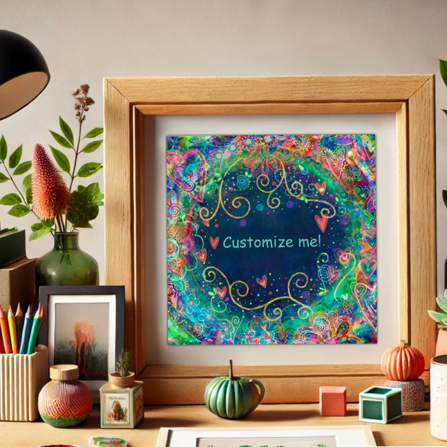 Blue Artistic Floral Custom Name Mantra Inspiring Poster (Creator Uploaded)