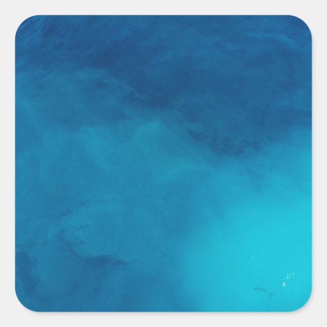 Blue Artistic Pattern Painting Art Blue Tones Squa Square Sticker (Front)