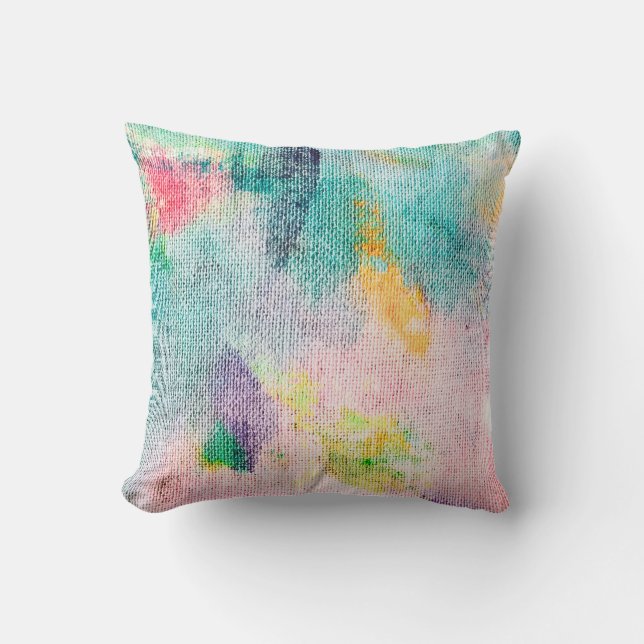 Blue Artistic. White Contemporary Presentation. Ti Cushion (Front)