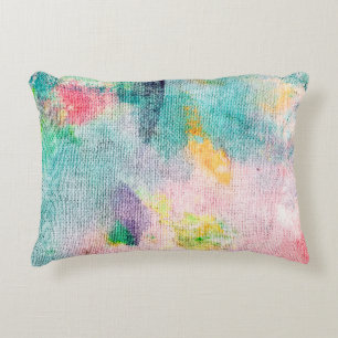 Blue Artistic. White Contemporary Presentation. Ti Decorative Cushion