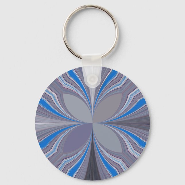 Blue Ash Gray Polka Dot Texture Art Print Key Ring (Front)