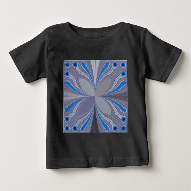 Blue Ash Grey Polka Dot Texture Art Print Baby T-Shirt (Front)