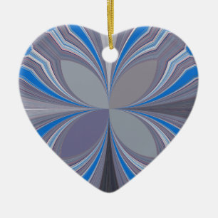 Blue Ash Grey Polka Dot Texture Art Print Ceramic Tree Decoration