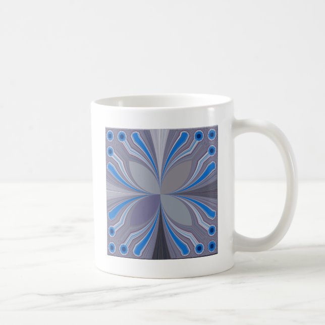 Blue Ash Grey Polka Dot Texture Art Print Coffee Mug (Right)
