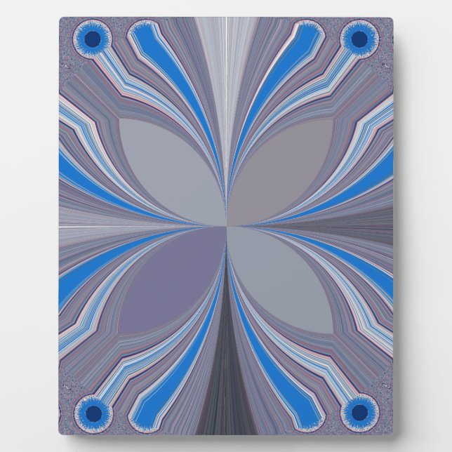 Blue Ash Grey Polka Dot Texture Art Print Plaque (Front)