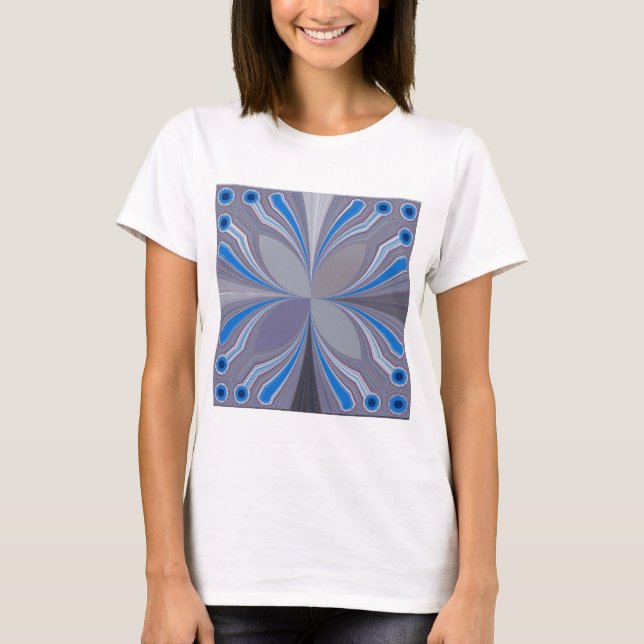 Blue Ash Grey Polka Dot Texture Art Print T-Shirt (Front)