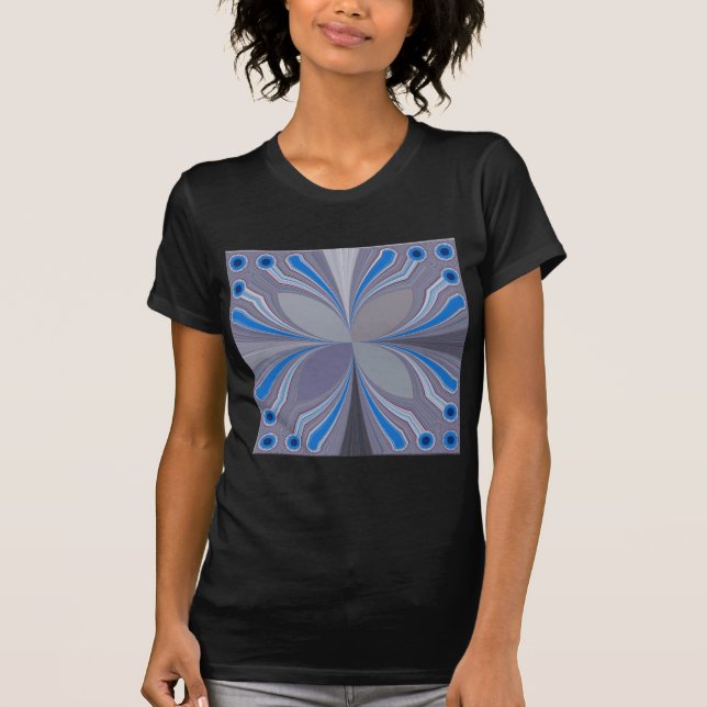 Blue Ash Grey Polka Dot Texture Art Print T-Shirt (Front)