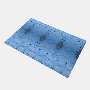 Blue Asian Oriental coastal summer lake ocean sea  Doormat