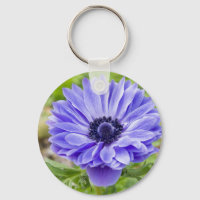 Blue Aster Flower Keychain