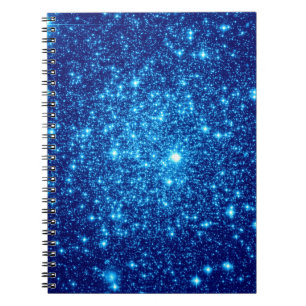 Blue Astral Glitter Spiral Notebook