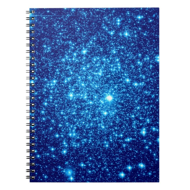 Blue Astral Glitter Spiral Notebook (Front)