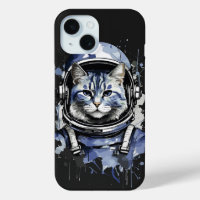 Blue Astronaut Cat Splash Design