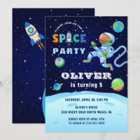 Blue Astronaut Galaxy Outer Space Party Birthday