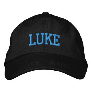 Blue Athletic Block Monogram Custom Name Embroidered Hat