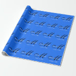 Blue Attractive Charming Monogram Wedding Wrapping Paper<br><div class="desc">You can easily change the fonts and colours. You can also add your logo and the background image as you like.</div>