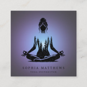 Blue Aura Meditation Yoga Square Business Card