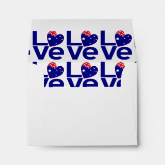 Blue Australia LOVE Flag Envelopes