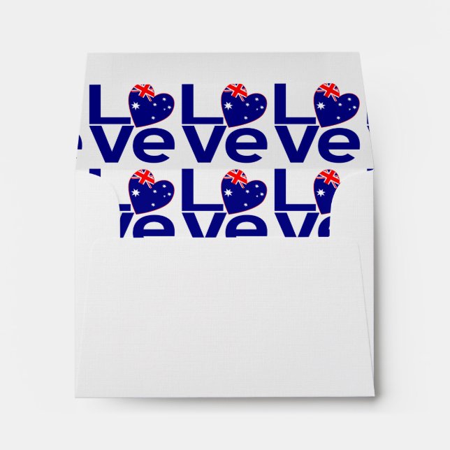 Blue Australia LOVE Flag Envelopes (Back (Bottom))