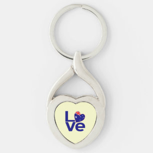 Blue Australia LOVE Flag Key Ring