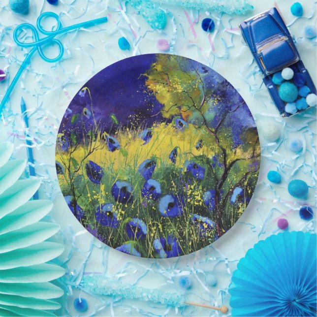 Blue autumn, Art  Paper Plate (Party)
