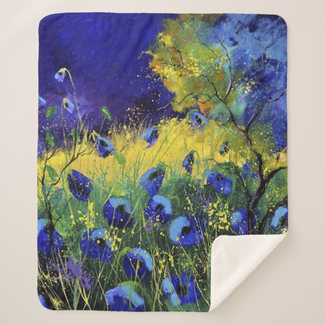 Blue autumn, Art Sherpa Blanket (Front)