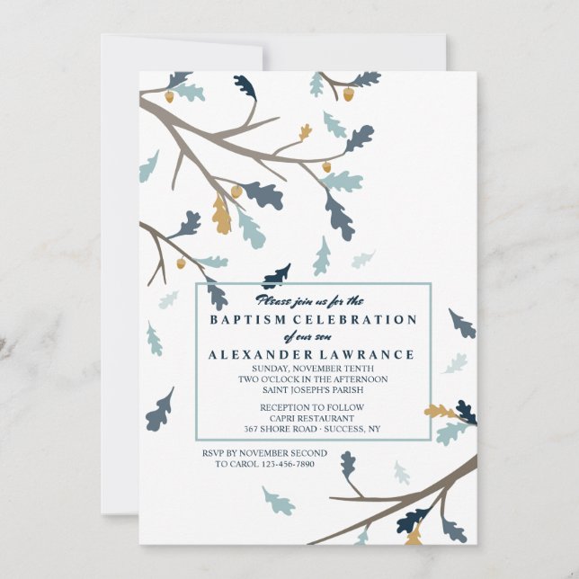 Blue Autumn Invitation (Front)
