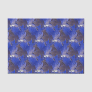 Blue Autumn Leaves Tissue Paper