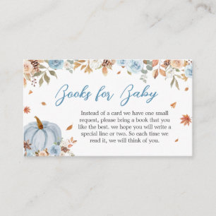 Blue Autumn Little Pumpkin Baby Books for Baby Enclosure Card