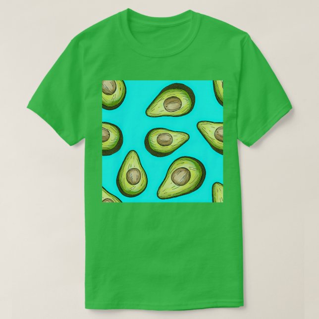 Blue Avocado Pattern T-Shirt (Design Front)