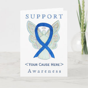 Blue Awareness Ribbon Angel Customised Card