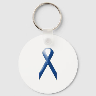Blue awareness ribbon key ring