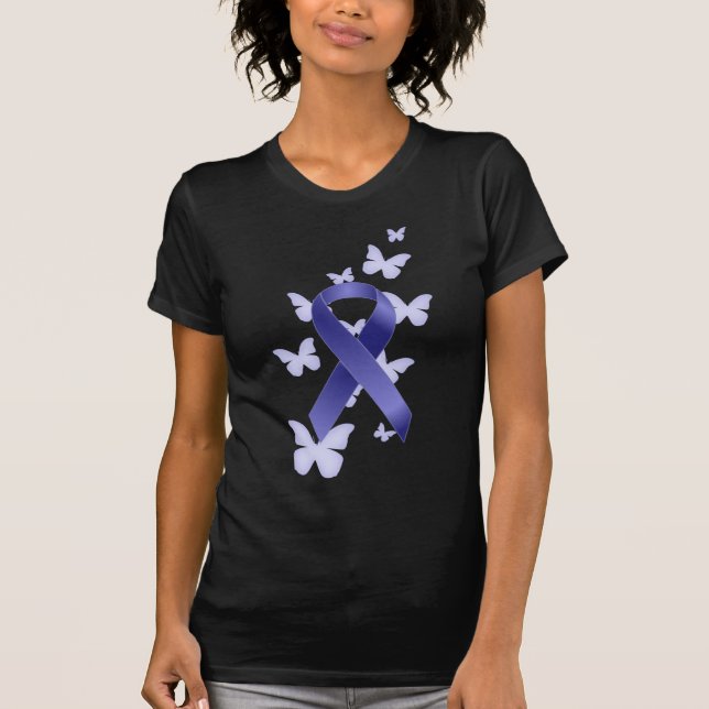 Blue Awareness Ribbon T-Shirt (Front)