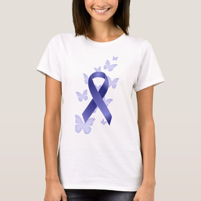 Blue Awareness Ribbon T-Shirt (Front)