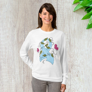 Blue Awareness Ribbon Womens Long-Sleeve T-Shirt