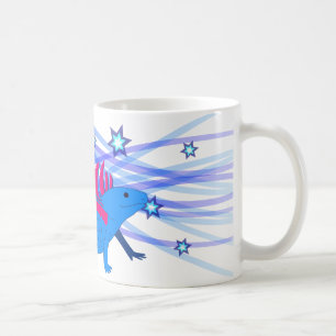 Blue Axolotl with stars Coffee Mug