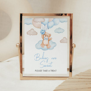 Blue Baby Bear Balloon Babies are Sweet Poster