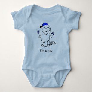 Blue Baby Beaver  for a Boy Bodysuit