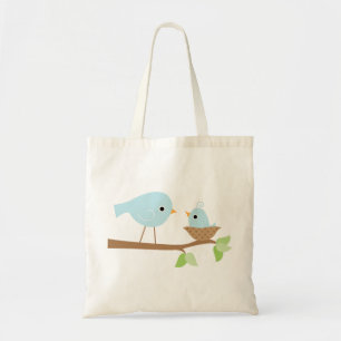 Blue Baby Birds Nest Tote Bag