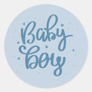Blue Baby Boy Baby Shower  Classic Round Sticker