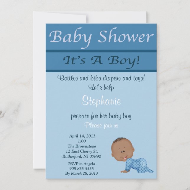 Blue Baby Boy Baby Shower Invitation (Front)