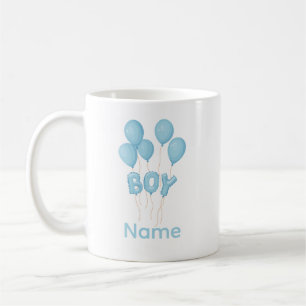 Blue Baby Boy Balloon Celebration Coffee Mug