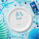 Blue Baby Boy Balloon Celebration  Paper Plate<br><div class="desc">Celebrate the new arrival with this adorable light blue balloon design! Featuring shiny foil balloons spelling "BOY" along with a bouquet of floating blue balloons,  it's perfect for baby showers,  gender reveal parties,  and newborn gifts.</div>