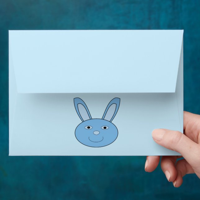 Blue baby Boy Bunny Face Spring Easter Envelope (Hand)