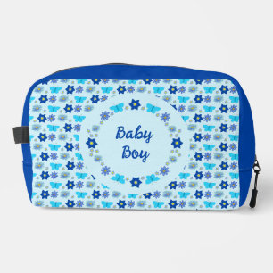 Blue Baby Boy Butterflies and Flowers Custom Dopp Kit