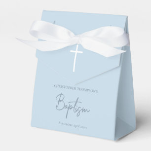 Blue Baby Boy Calligraphy Baptism Favour Box