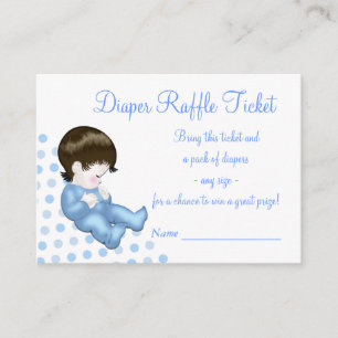 Blue Baby Boy Diaper Raffle Tickets Enclosure Card