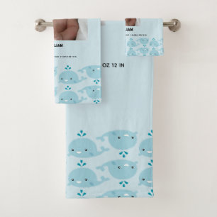 Blue Baby Boy Name Birth Date Stats   Photo Baby Bath Towel Set