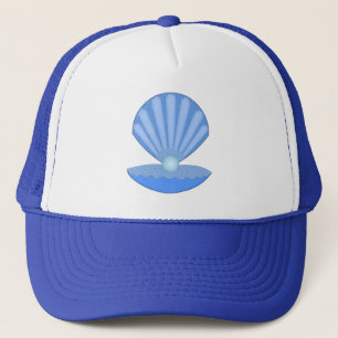 Blue Baby Boy Oyster shell and Pearl Trucker Hat