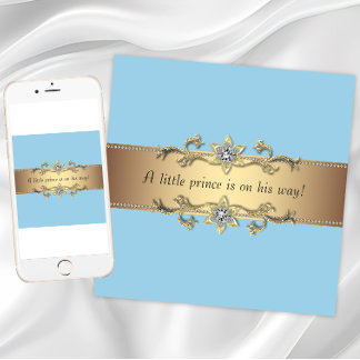 Blue Baby Boy Prince Shower Invitation